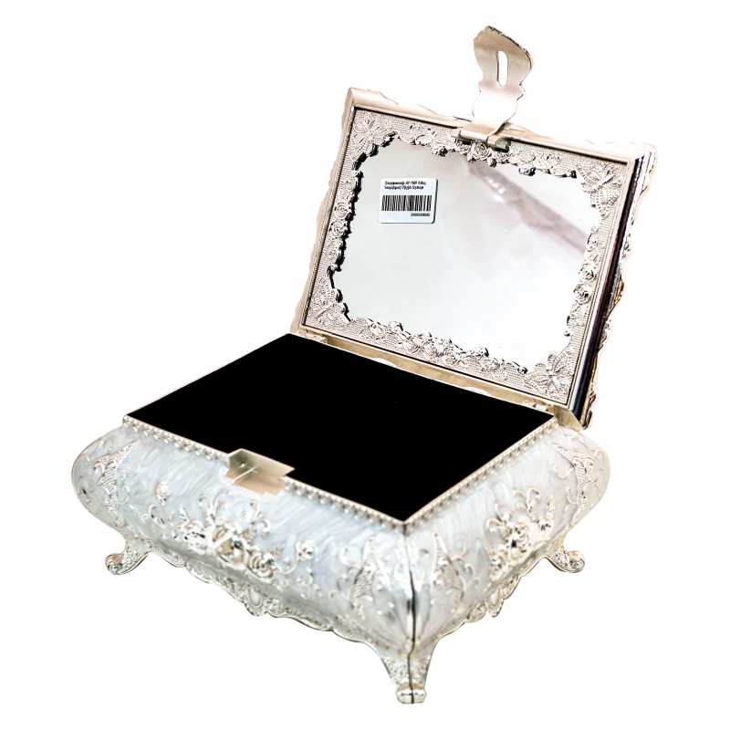 Զարդատուփ AV-7669 Էմալ. Կողպեքով Միջին Արծաթ 2